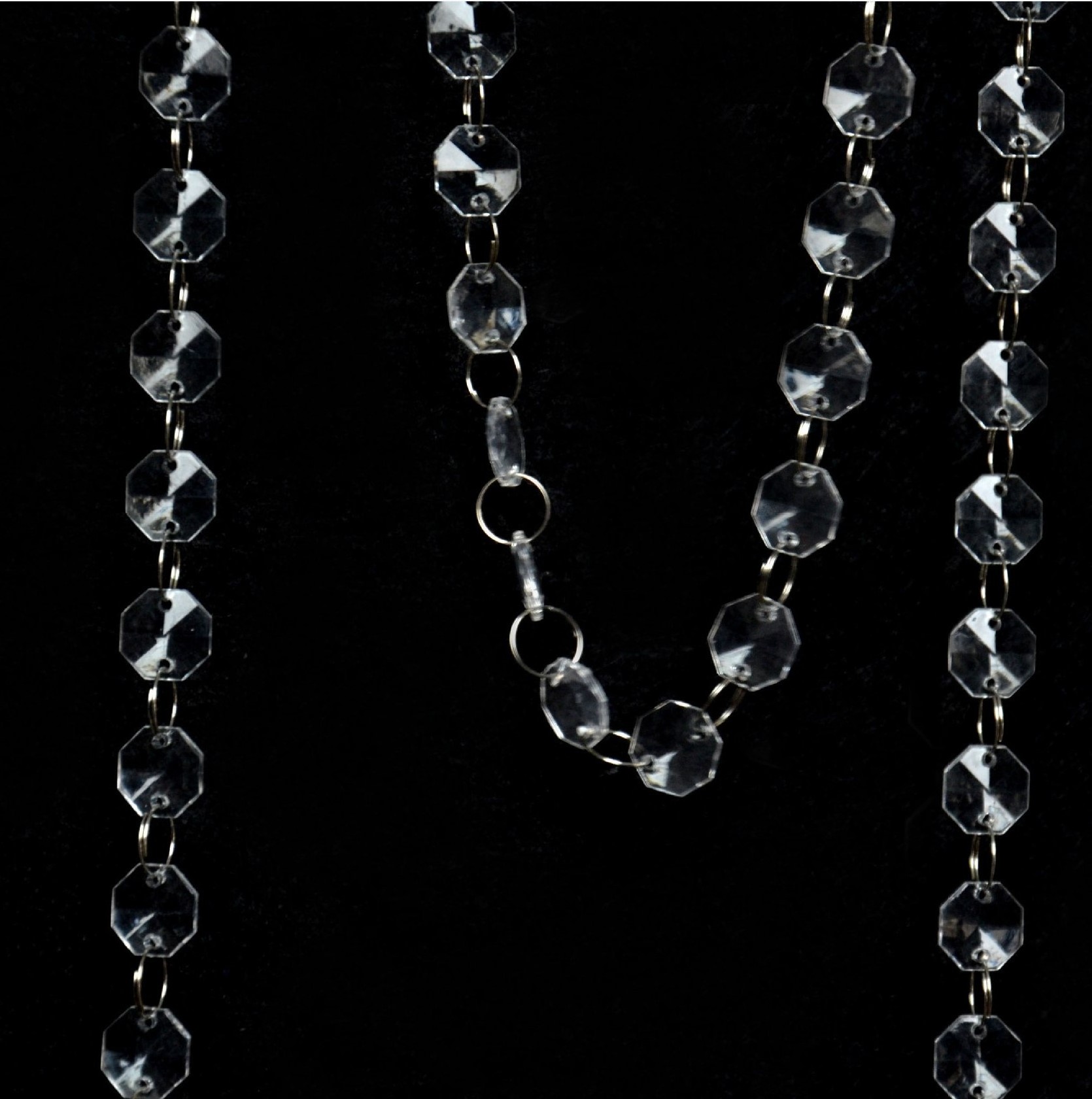 Y-Q012 Wholesale Crystal Clear Octagon Bead Garland Crystal Pendants Strand Arch Crystal Beaded Curtain For Wedding Decoration