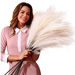 O-X525 Wholesale high quality colorful pampas grass artificial home wedding decor 7 forks fluffy artificial pampas grass