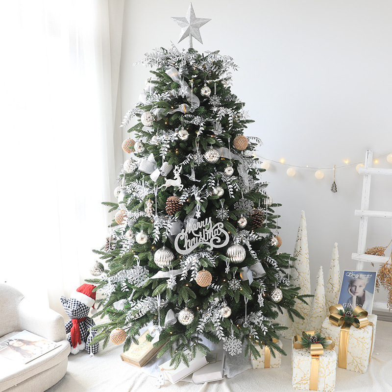 M816 Wholesale Faux 5ft 6ft Christmas Tree Ornament Set Artificial Snowing Christmas Tree For Christmas Home Decoration