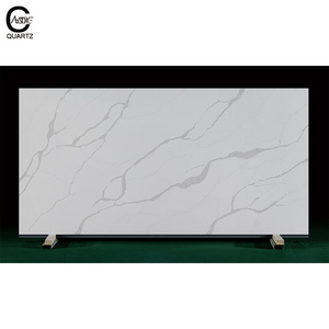 China Factory Polished Calacatta Quartz Stone Vein Calacatta Quartz Kitchen Countertops White Big Slab Vanity Top Countert