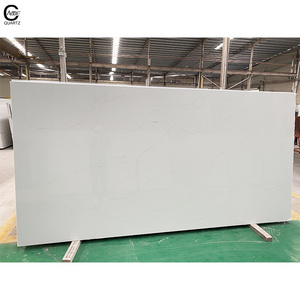 Factory Price Artificial made marble look white Calacatta Quartz Stone Countertop Kitchen Island Quartz Slab for dining table