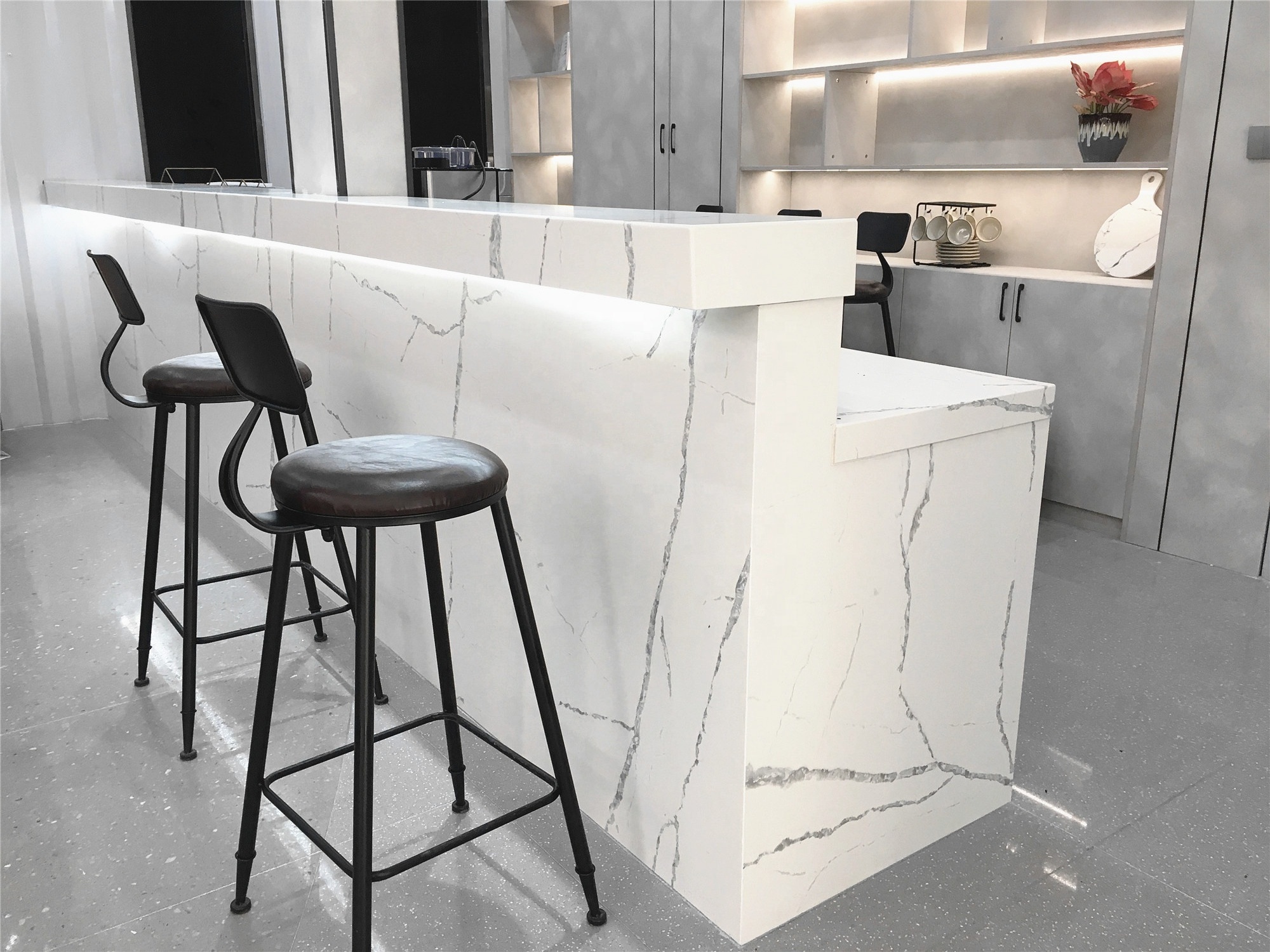 Factory High Density Quartz Slab white countertops vanity tops countertop quartz marble slab calacatta black solid table surface