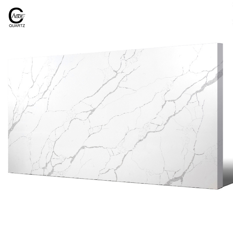 CAXSTONE Factory High Density Calacatta Quartz Slabs Polished Surface Quartz stone For Kitchen Countertop 20mm