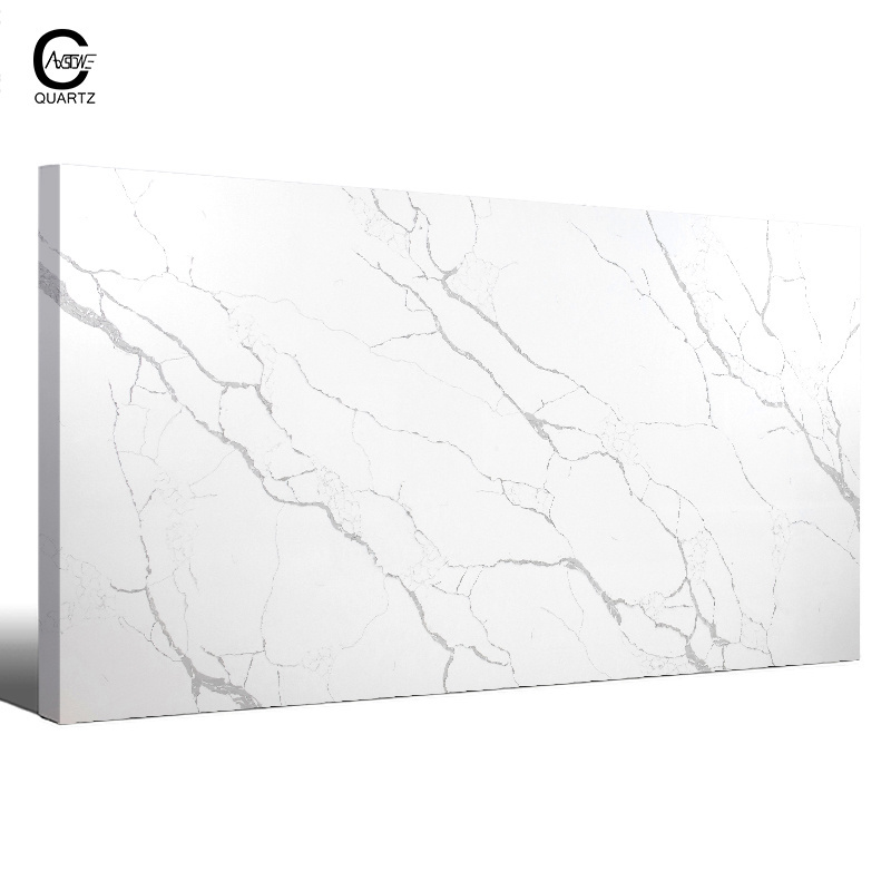 CAXSTONE Factory High Density Calacatta Quartz Slabs Polished Surface Quartz stone For Kitchen Countertop 20mm