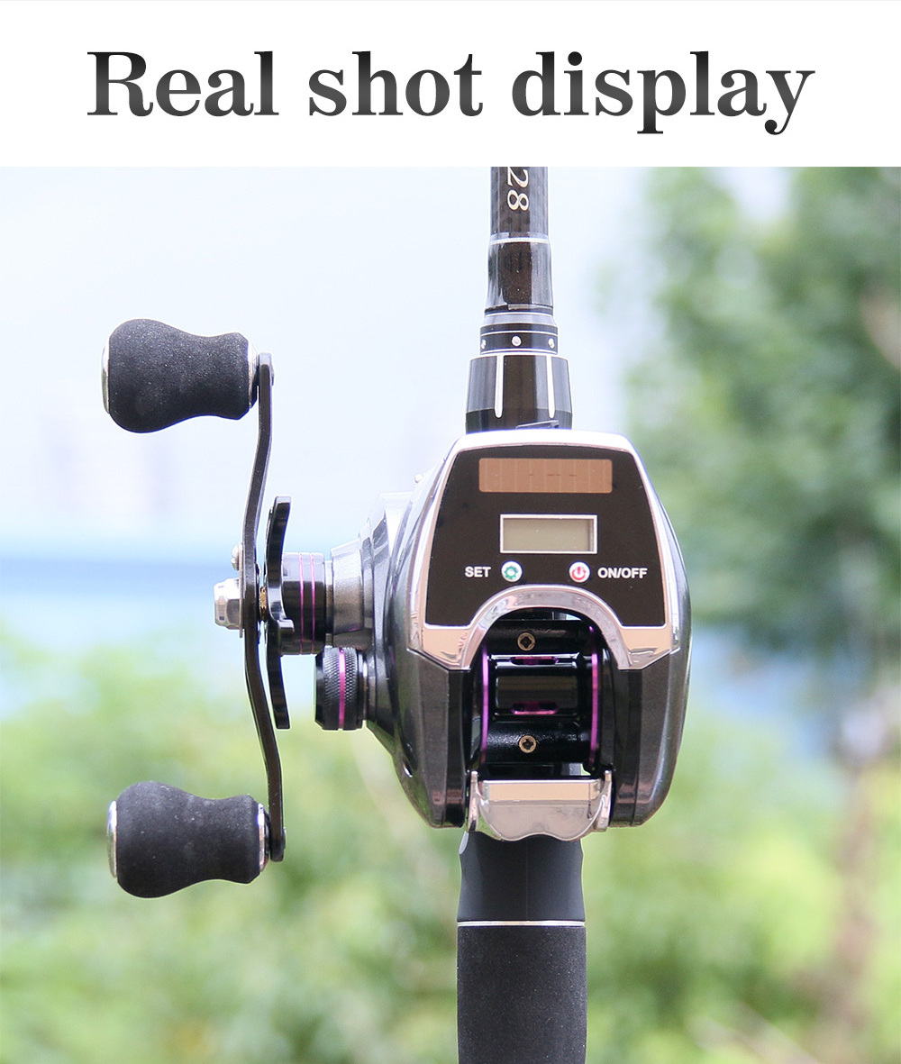 CASTSOON Electronic Digital Display Bait Casting Reel With USB Charging Magnetic Brake Big Game Electric Deep Sea Fishing Reels