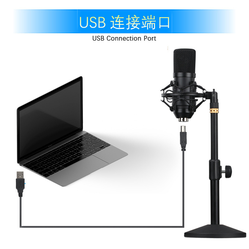 BM700 USB Desktop Condenser Microphone Podcasting Gaming Stage Performance Music Handheld Electret Table Studio Microphone