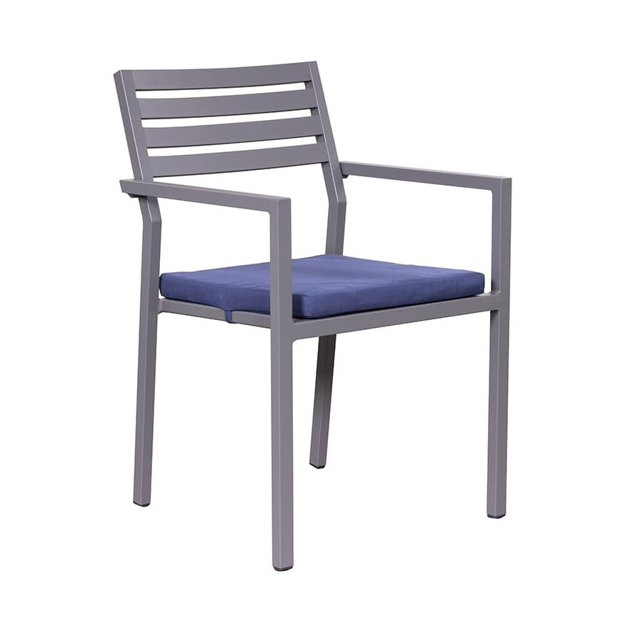 Aluminium patio outdoor garden furniture, 9 pieces dining aluminium chair and table set, with cushions.