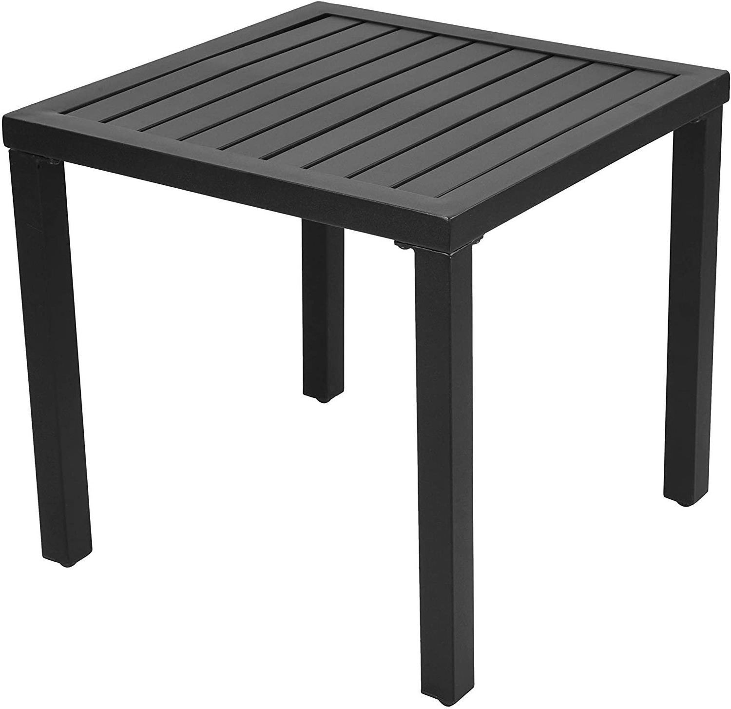 Side table,Indoor Outdoor Small Metal Square End Table, Patio Coffee Table, Black