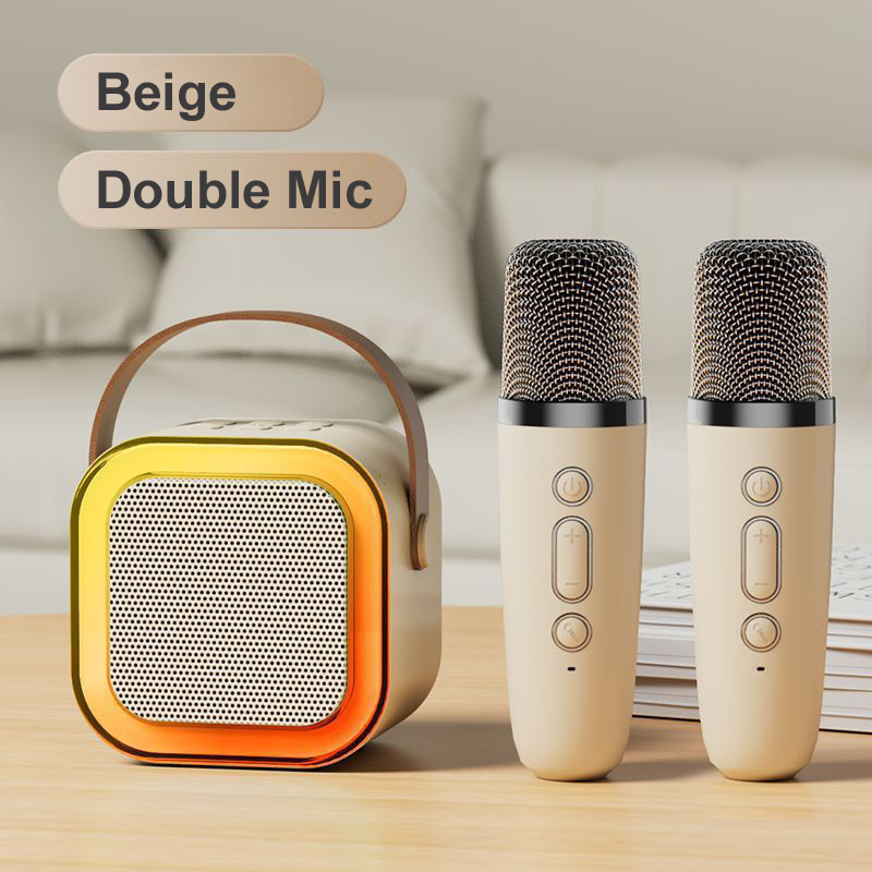 Wholesale Bluetooth Speaker Small Household KTV Portable Double Microphone Wireless Microphone Karaoke Multifunctional Speaker