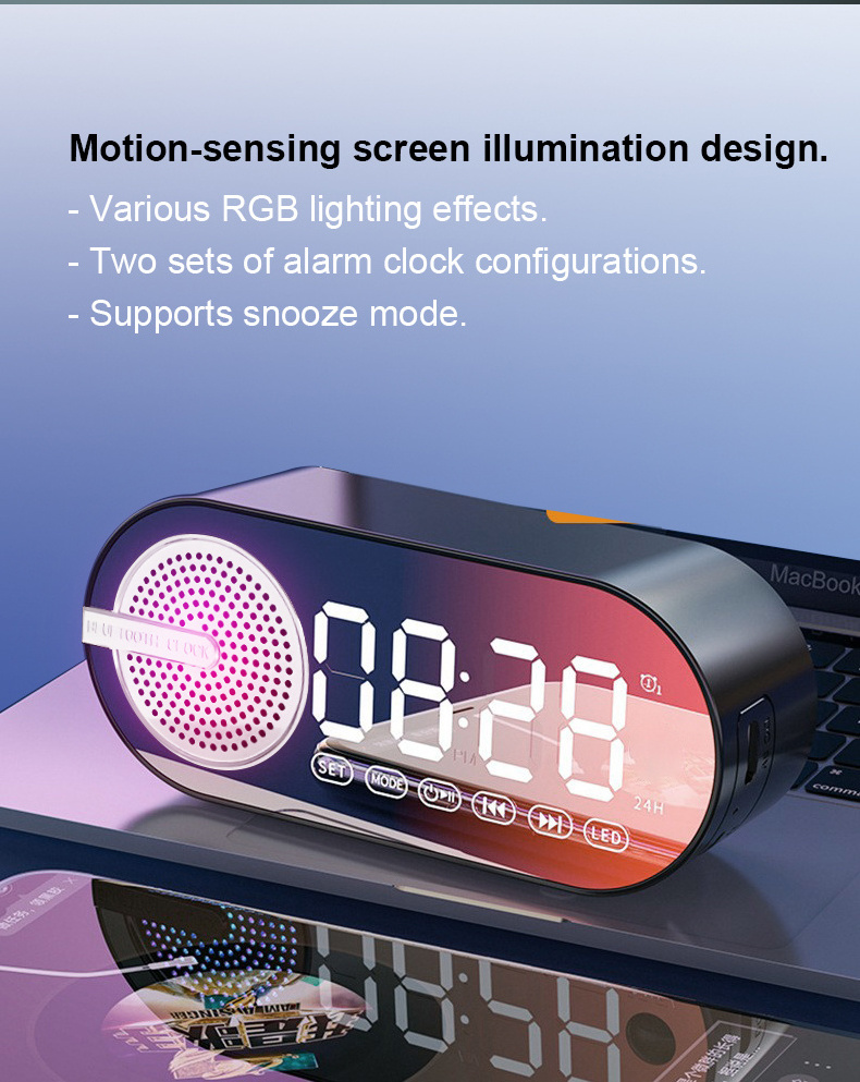 Most Selling Product In Alibaba Cheapest Subwoofer TF Card Wireless Bocinas Bluetooth Rechargeable Speaker With Alarm Clock