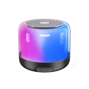 Latest Hot Sale RGB Colorful Light Wake Up Alarm Clock Sound Activated Led Portable Speakers App Control Party Bluetooth Speaker