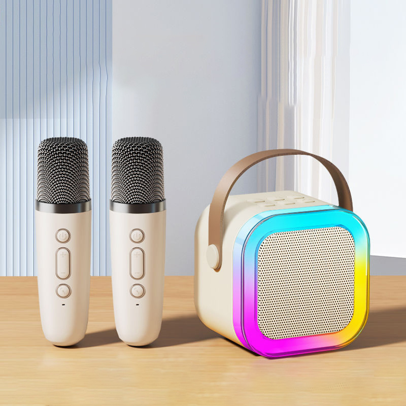 Wholesale Bluetooth Speaker Small Household KTV Portable Double Microphone Wireless Microphone Karaoke Multifunctional Speaker