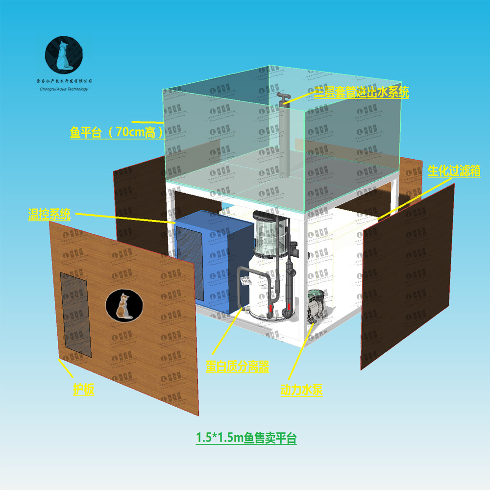 Recirculating Aquaculture System RAS Live Fish Transportation Container,  Live Fish Storage Container