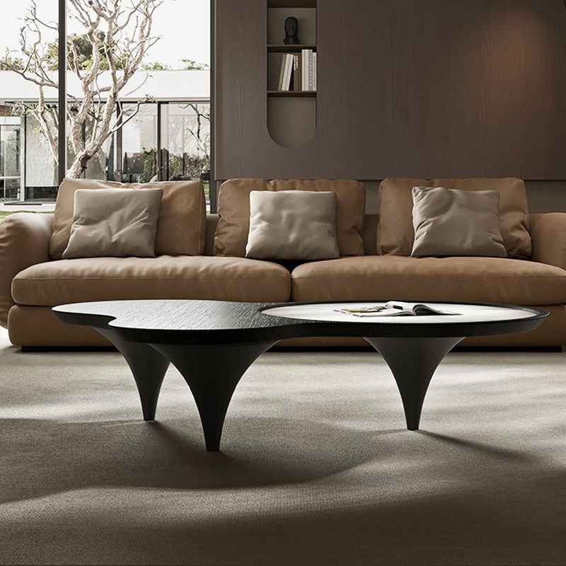 Nordic Style Unique Irregular Cloud Center Table Living Room Creative Design Wood Veneer Coffee Table