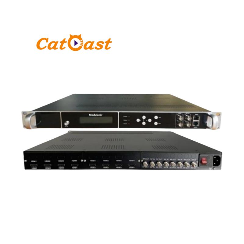 CATV Digital Modulator 4 8 12 16 20 24 Channels HD MI Tuner to DVBT DVBC ATSC RF ISDB-T Encoder Modulator