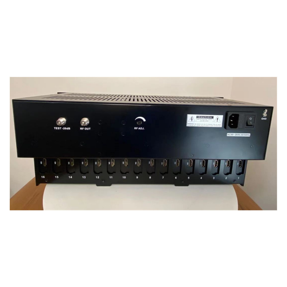 Encoder Modulator 16 in 1 MPEG2 16 HD QAM To DVBC ATSC RF Modulator Digital TV