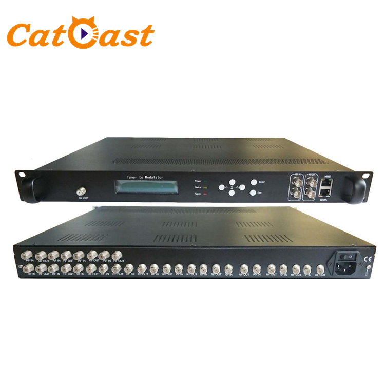 IPTV 16 FTA Tuner to Modulator with DVBT DVBC ISDBT ATSC 2ASI 8 Carriers RF IP Output Modulator