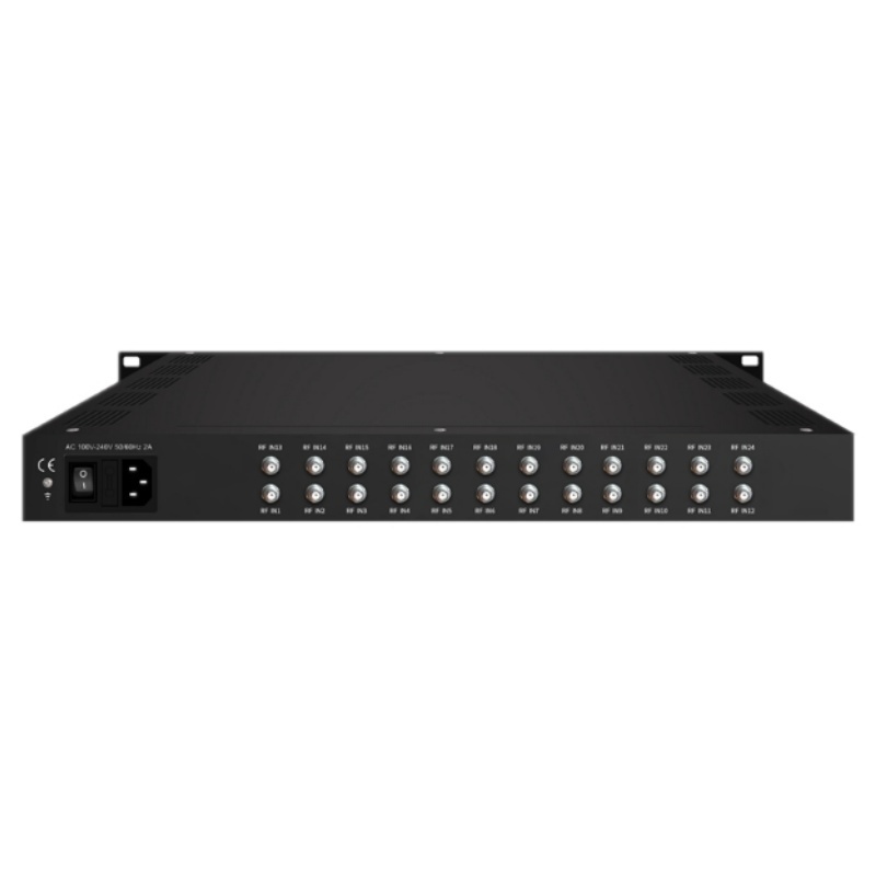 CATV broadcasting 24 FTA DVB-S/-S2/-S2X tuner to16 non-adjacent carriers output and 16 IP CATV QAM  modulator