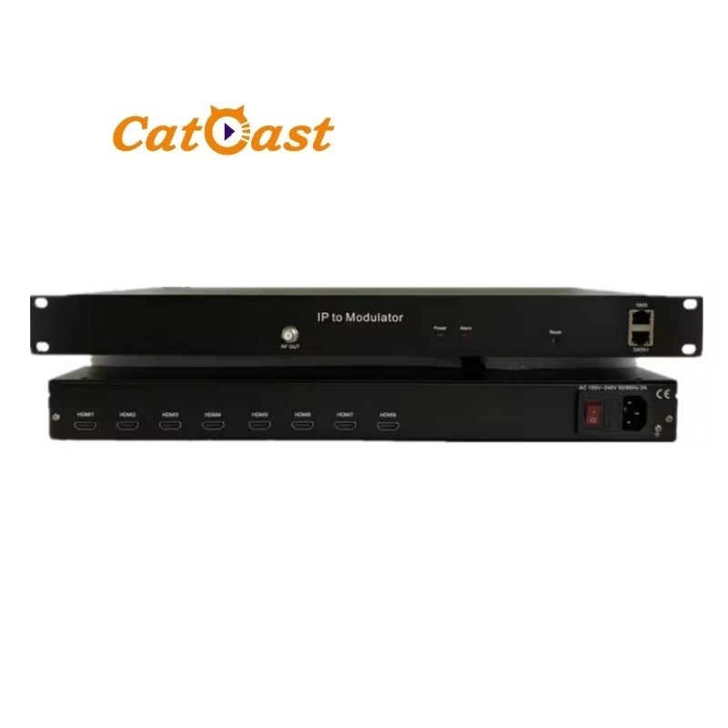 IPTV Cable TV 8 Channels H.264 HD MI IP to DVBT DVBC ISDBT Encoder Modulator