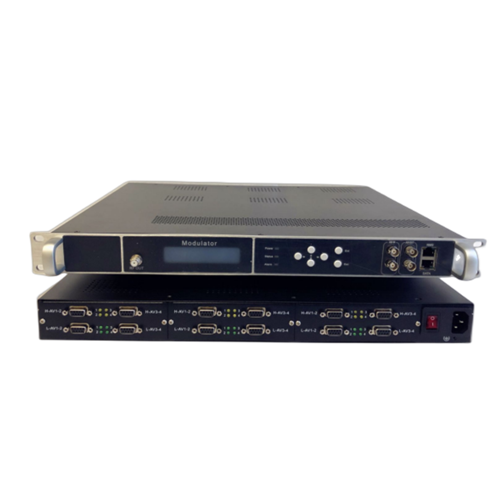 24 Channels AV to QAM MPEG2 Modulator DVBC DVBT ATSC ISDBT Input RF Out Digital TV CVBS Encoder Modulator