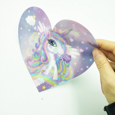 3D art hologram patches soft TPU unicorn picture custom lenticular sew on thin lenticular sheets print patch for clothing