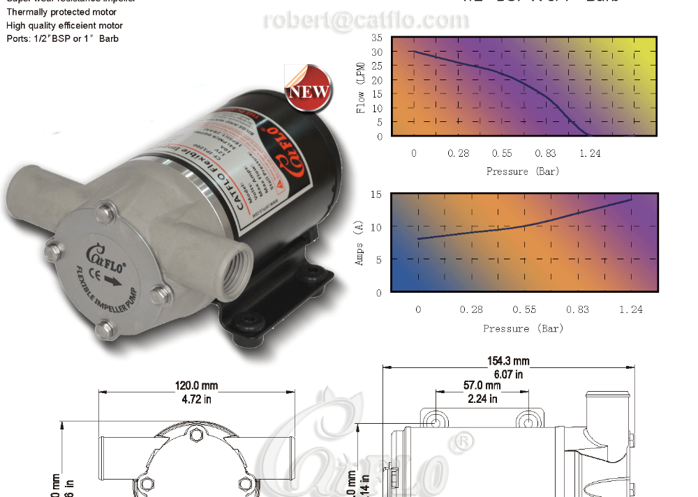 CE Approval 12V flexible  Impeller bilge pump marine pump self-priming