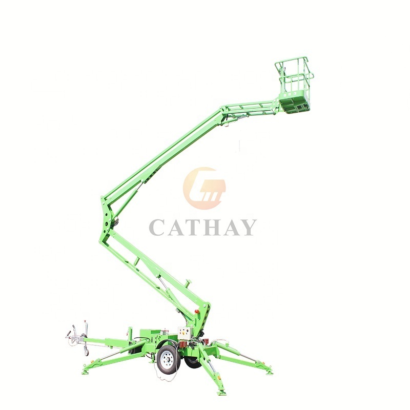 14m Small Manual Towable Towable Cherry Picker For Sale