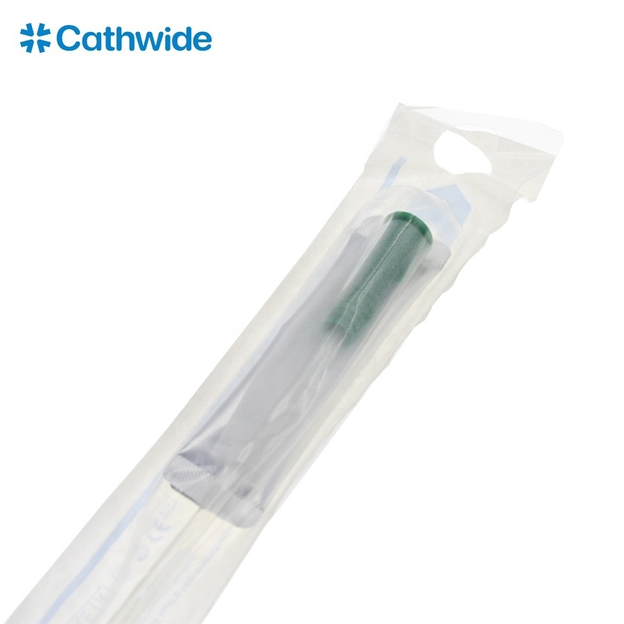 Disposable urethral catheterication kit contains urethral catheter hydrophilic coating and water schat