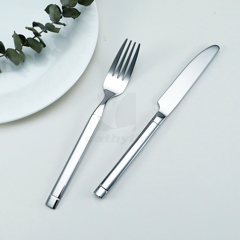 5 PCS SUS304 Flatware Dinner Tea Spoon Fork Knife Stainless Steel Cutlery Set with Thick Handle for Hotel Restaurant