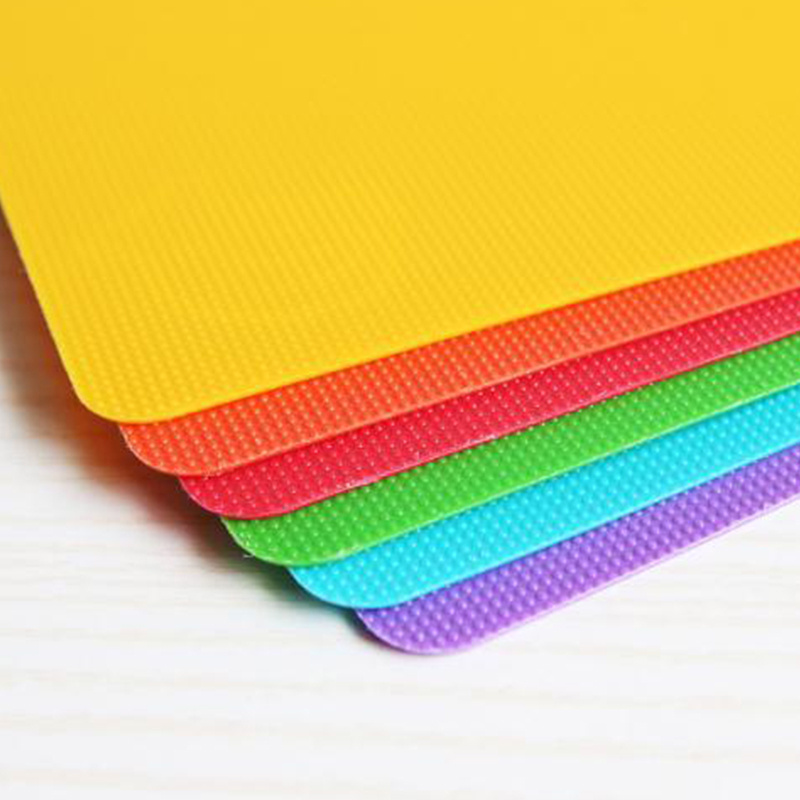 4 pcs set thin plastic pp colored High quality chopping cutting board mats with handle for kitchen cutting