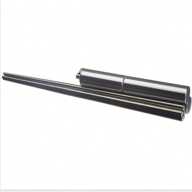 Retractable collapsible telescopic folding metal stainless steel solid compact outdoor chopsticks with aluminium alloy case