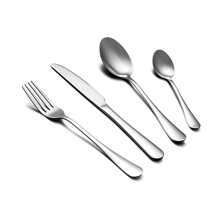 Restaurant Cheap Silver Flatware Set Dinner Spoons Forks and Knife Stainless Steel Cutlery