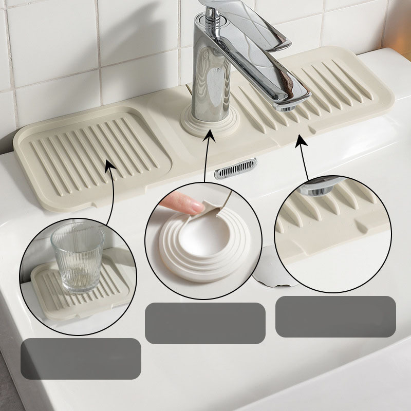 New Simple Color Faucet Water Catcher Splash Guard Bathroom Kitchen Drainage Mat Silicone Dish Drying Sink Mat