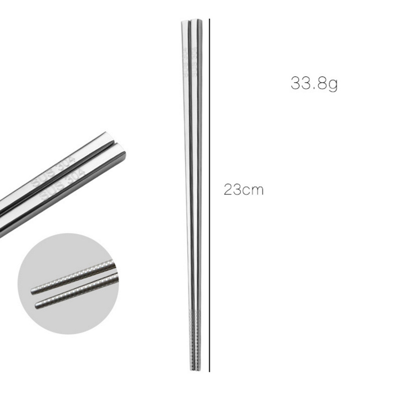 Manufacturer Import Korea Recycled Metal SS 201 304 Pure Silver Thick Chopsticks for Sale