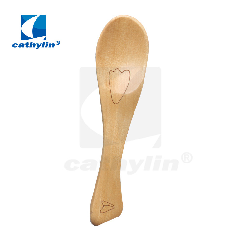 Cathylin kid using disposable cute small ice cream wooden animal spoon