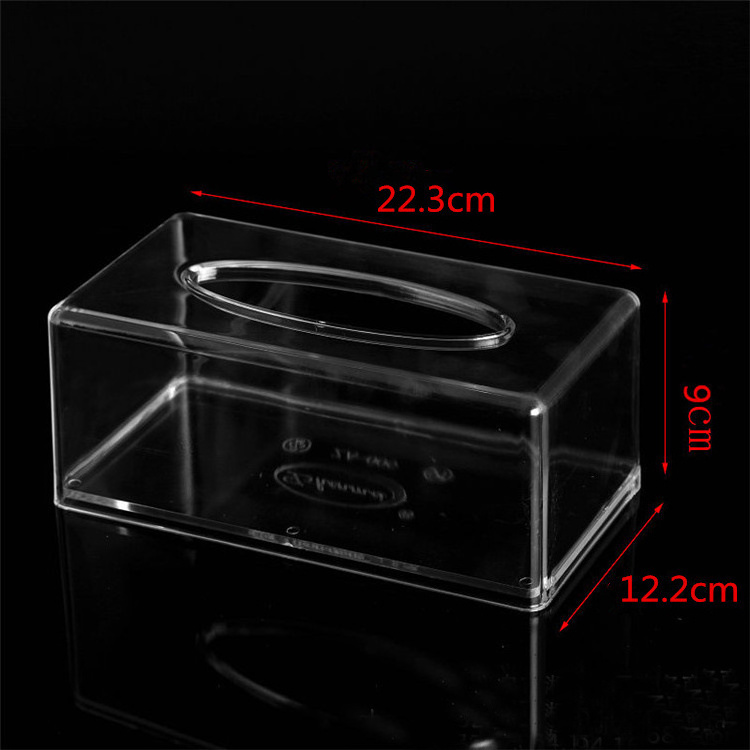 Single piece custom cheap paper napkin holder ps clear transparent plastic cover tissue box