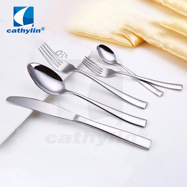 Cathyin hotel stainless steel silver cutlery, long handle flatware set