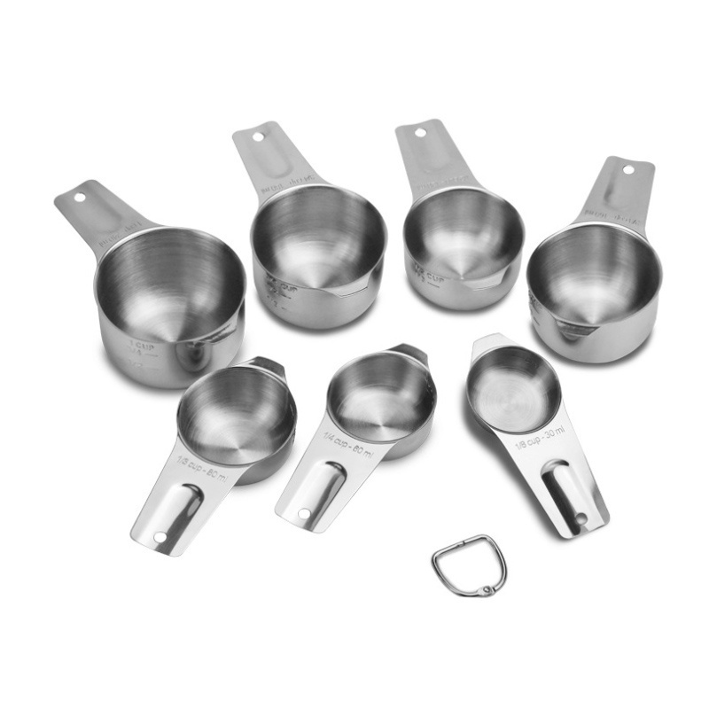 1/2 60ml kitchen household metal 304# stainless steel food measuring cups set