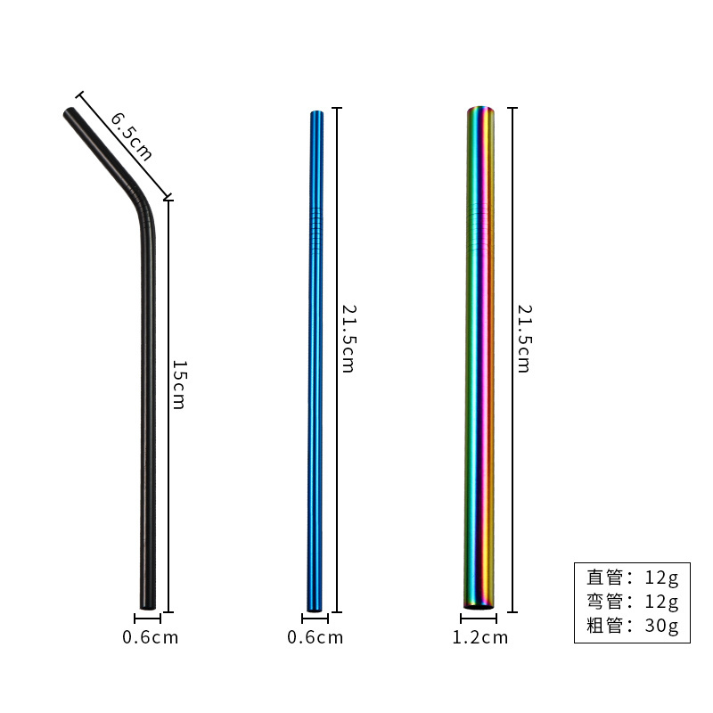 Hot-sale Reusable Color Metal Food Grade Stainless Steel Drinking Straw