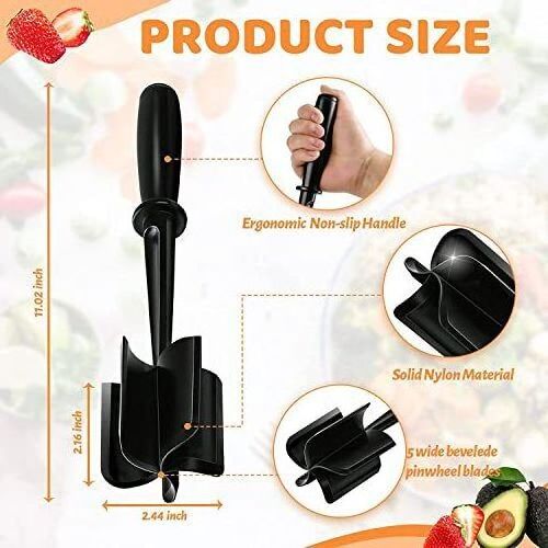 Non Stick Mix Plastic Kitchen Gadget Heat Resistant Premium Mashes Meat Masher Mixes Hamburger Chopper