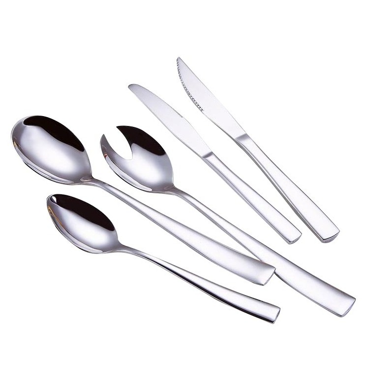 Cathyin hotel stainless steel silver cutlery, long handle flatware set