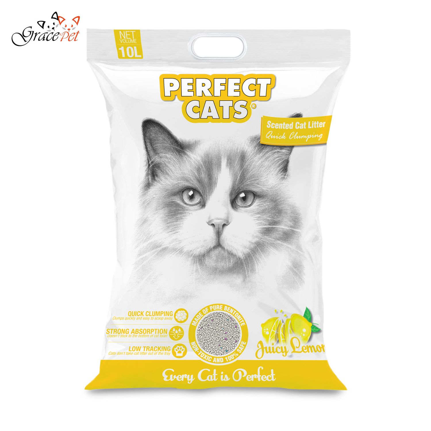 Natural quickly clumping and highly absorbent dust-free pet cat litters products