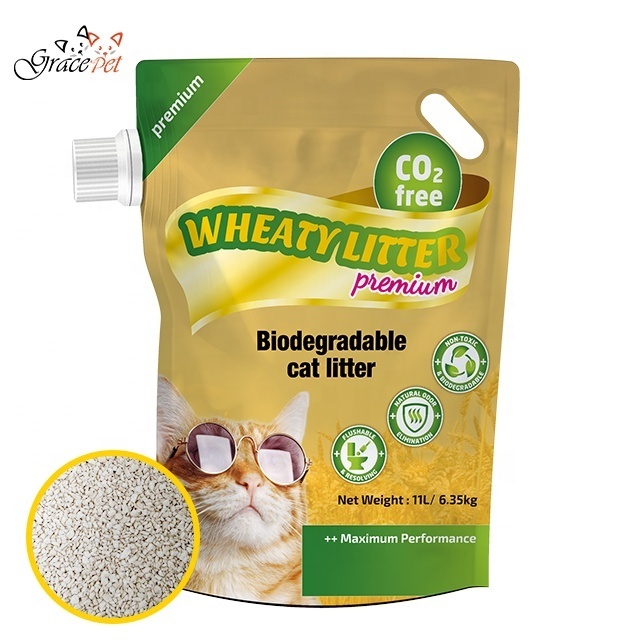 OEM Supplied Absorbent Best Wheat  Cat Litter ! Flushed Wheat Arena Para Gatos! Premium Clumping Cat Sand