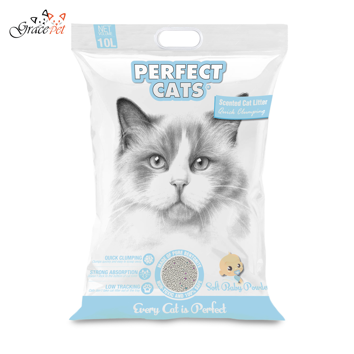 Natural quickly clumping and highly absorbent dust-free pet cat litters products