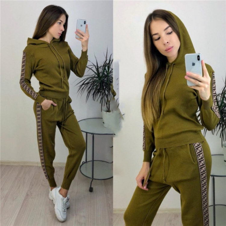 Hot sale hoodie comfy cotton 2 piece set for women jogger long sleeve casual two piece set women clothing