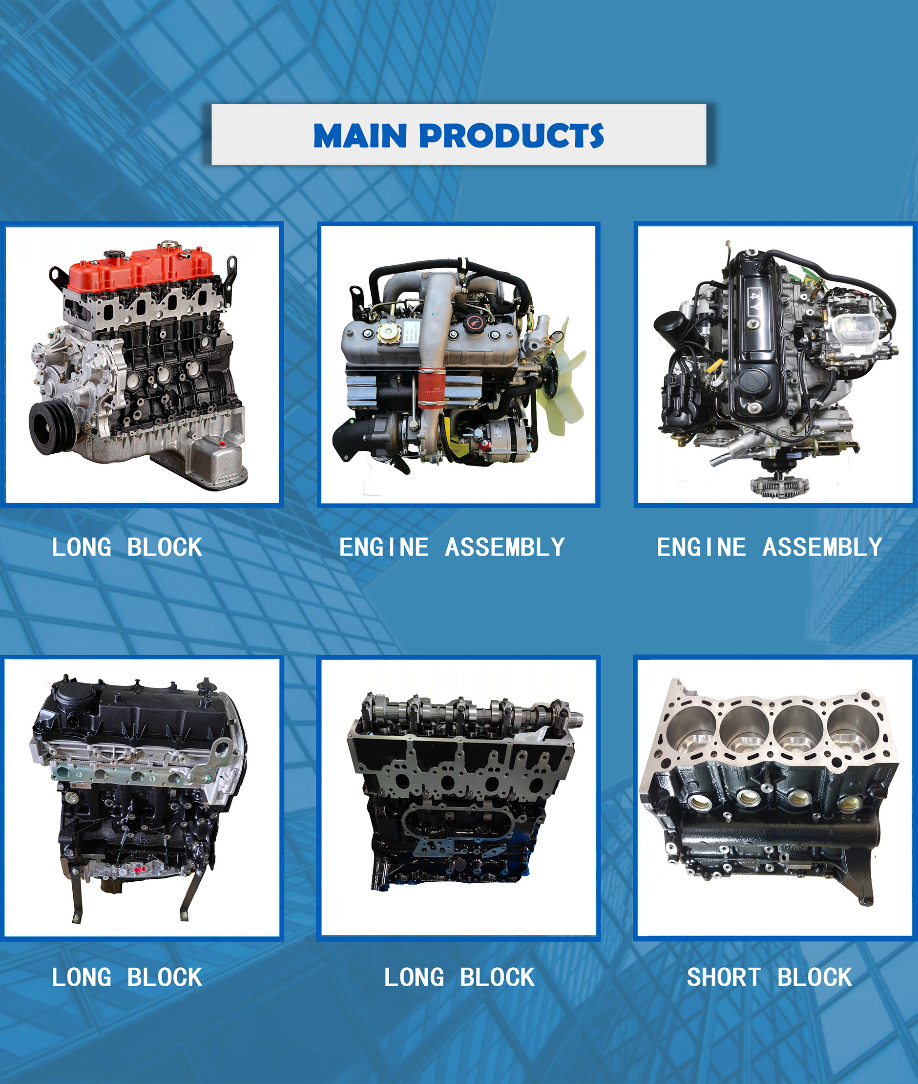 Hot Selling New 2L 2L2 2LT 3L 5L 5LE Diesel Engine Long Block Bare engine For Toyota Hilux Hiace Fortuner