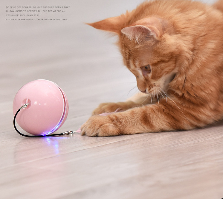 Pet cat toy LED light-up teaser ball USB rechargeable intelligent teaser cat toy electric rolling ball smart cat toy