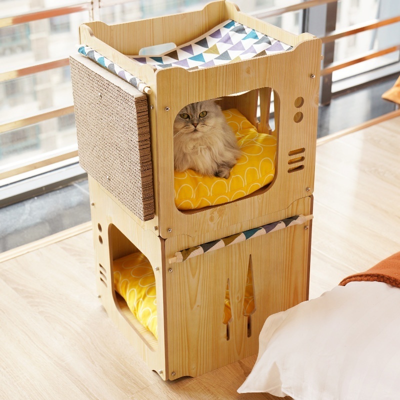 Cat Furniture House Handmade Carriers Small Animal Cabinet Houses Pet Cat Beds