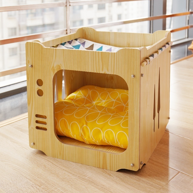 Cat Furniture House Handmade Carriers Small Animal Cabinet Houses Pet Cat Beds