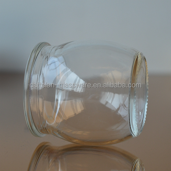 Transparent glass candle holder glass container for wax , tealight, votive